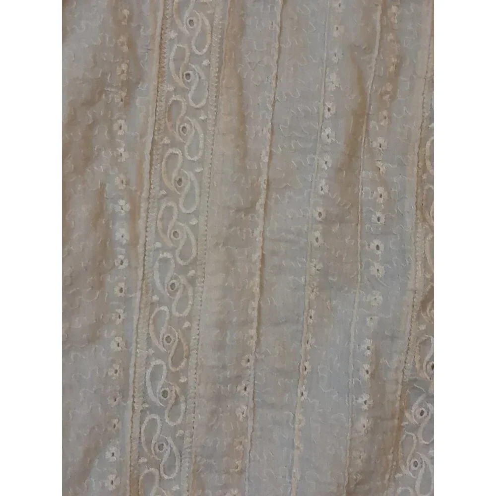 Womens Boho Embroidered Cottagecore Prairie Romantic Sz XL Blouse Antique White - Picture 2 of 8